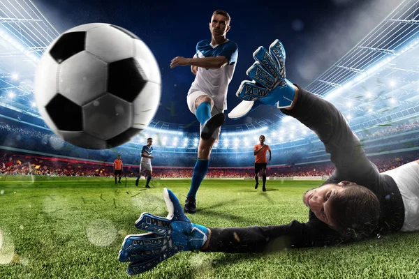 depositphotos 174558338 stock photo goalkeeper kicks the ball in